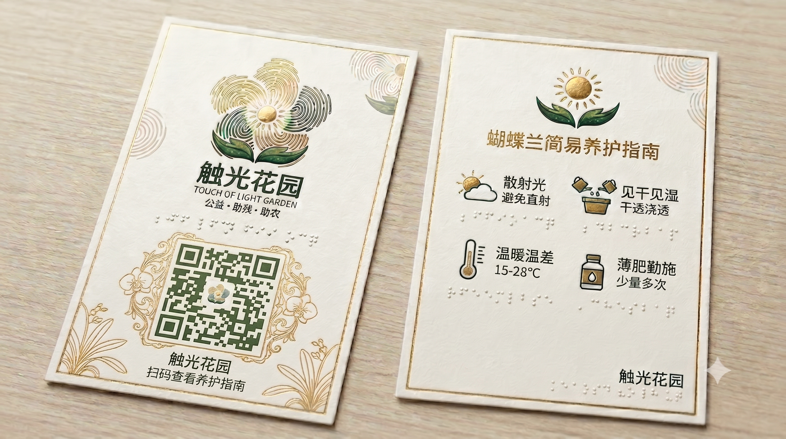 盲文养护卡示例